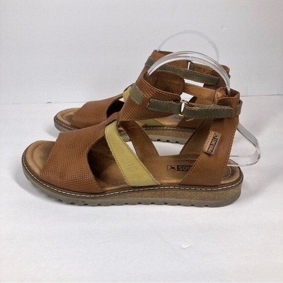 Pikolinos Alcudia Cut Out Leather Sandals Ankle Straps 38 - Picture 4 of 12